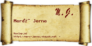 Merő Jerne névjegykártya